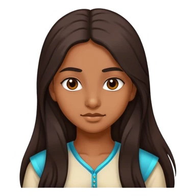 indian teen girl with dark brown long hair  sticker