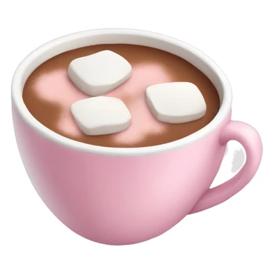 Light pink hot coco with marshmallows sticker