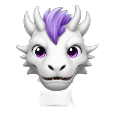 white dragon with purple hair sticker