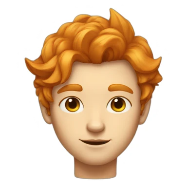 guy with ginger hair fox ears two triangle markings on the cheeks eyes yellow sticker