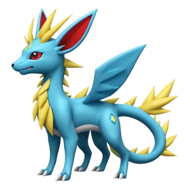 Salamence-Cresselia-Zygarde-Electrike-Jolteon-Manectric-Fakémon-fusion, full body sticker