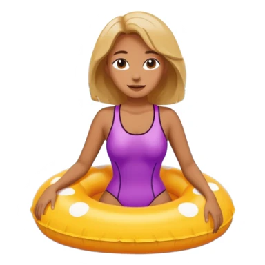 Woman floating in a floatie at the lake sticker