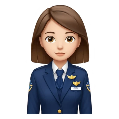 Reception Young girl, straight hair, wearing uniform jacket with hotel name badge, tasteful scarf, stand behind the desk

 sticker