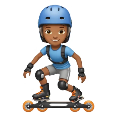 Roller blader black child sticker