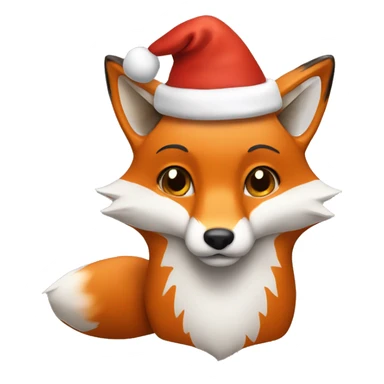 a fox whit a christmas hat sticker