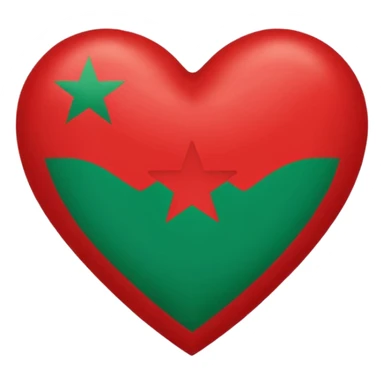 Herz mit marokkanischer Flagge  : Herz Rot und Flagge Stern Grün sticker