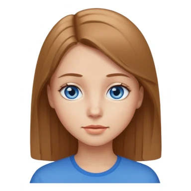 Girl with light brown straight hair with blue eyes sticker