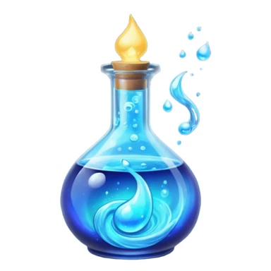FANTASY MAGIC BLUE POTION TILTED TO THE LEFT IN A CIRCLE BOTTLE sticker