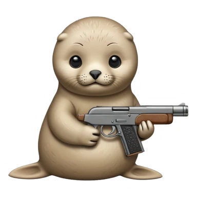 Baby seal with a gun sticker
