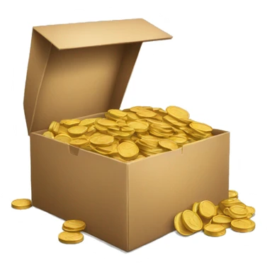 old open box filled with coins sticker