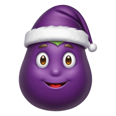 A eggplant wear santa hat  sticker