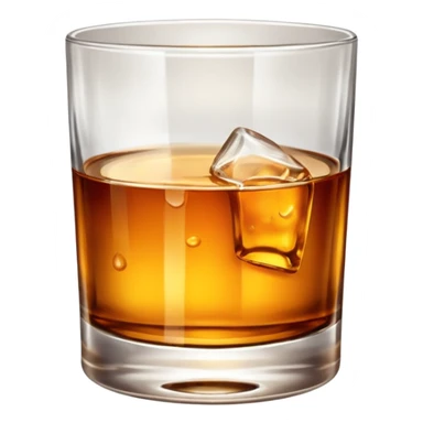glass with whisky, white background, 16x16px sticker