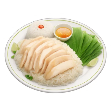 hainan chicken rice on a plate sticker