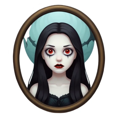 Spooky killer on mirror behind woman sticker