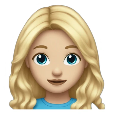 blonde girl with silky hair , darker blue eyes and light skin sticker