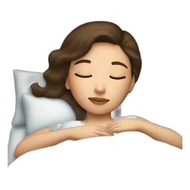 sleeping brunette girl in bed sticker