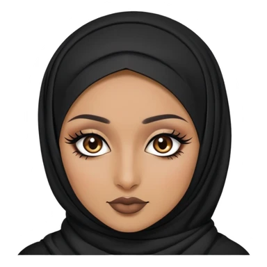 pretty hijabi gothic baddie with eyeliner and brown eyes sticker