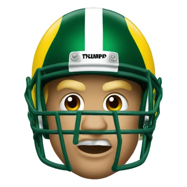 Donald Trump wearing university of Oregon football helmet sticker