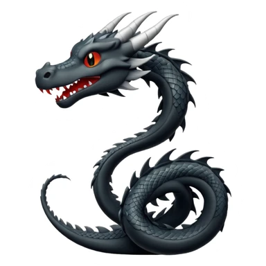 Black and white dragon emoji sticker