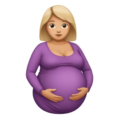 heavily pregnant woman with extremely huge overdue belly sticker