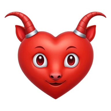 red heart with horns and a tail sticker