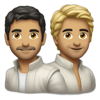 joven rubio y jabalí sticker