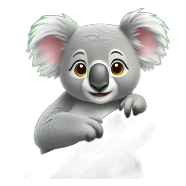 Coeur sur koala sticker