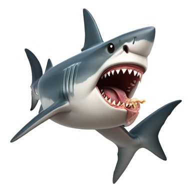 Shark eating steak sticker