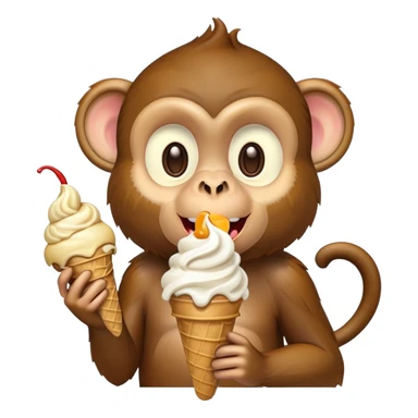 Monkey eating ice cream  sticker