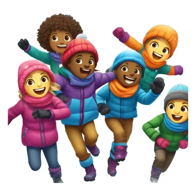 Playing football in the snow sticker