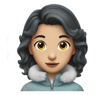 ice skating girl with dark hair sticker