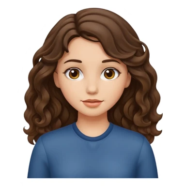 fille brune avec ondulation  sticker