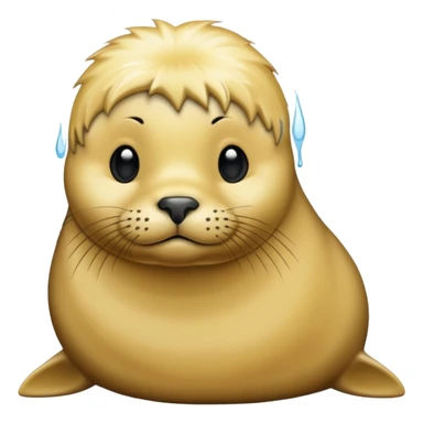 Blonde hair seal sticker