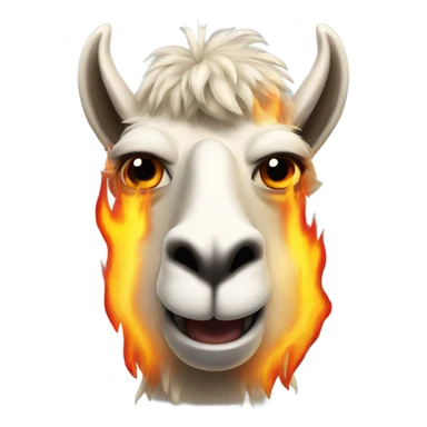 Angry llama with fire on its head sticker