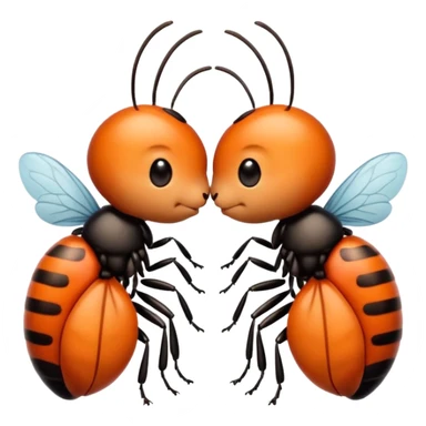 Two little bug cute, Kiss, message "Te amo mi bichin" sticker