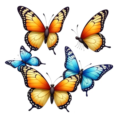 Group of colorful butterflies  sticker