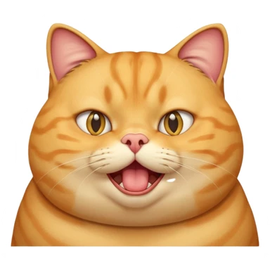 fat yellow confused cat open mouth and question mark signs on his head sticker