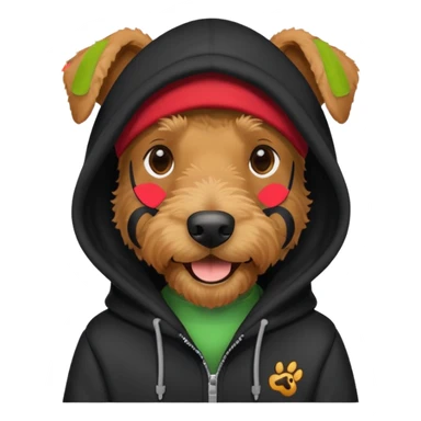 Airedale terrier with a hoodie  sticker