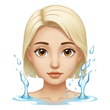 women with water on her face sticker