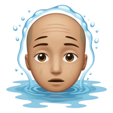 Tête qui se noit dans l’eau avec l’eau à la moitié du visage  sticker