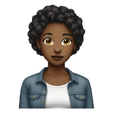 cute black girl with crop top shirt sticker