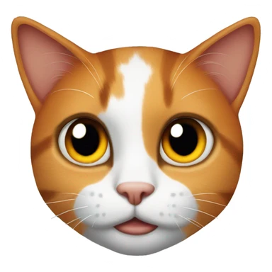 Half black half orange faced cat sticker