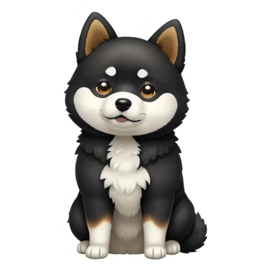 cute black Shiba Inu dog standing full body view sticker
