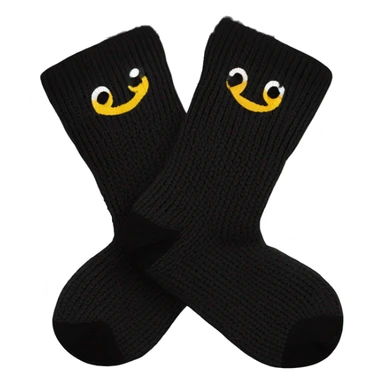 Pair  knitted socks black sticker