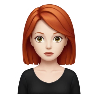 Lee Purcell with red hair, black outfit sticker
