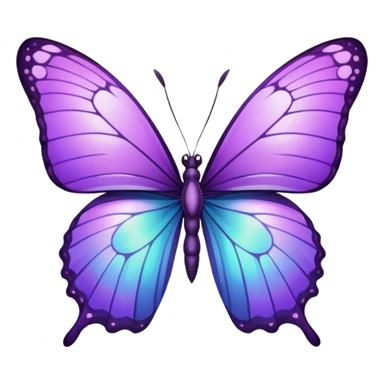Purple butterfly with sharp ends on each wing sticker