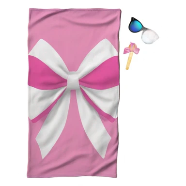 Pink bow beach towel sticker