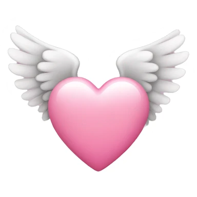 Pink heart with angel wings sticker