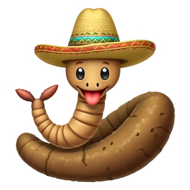 Earth worm wearing sombrero sticker
