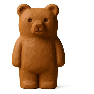 small wooden bear totem in claymation style sticker